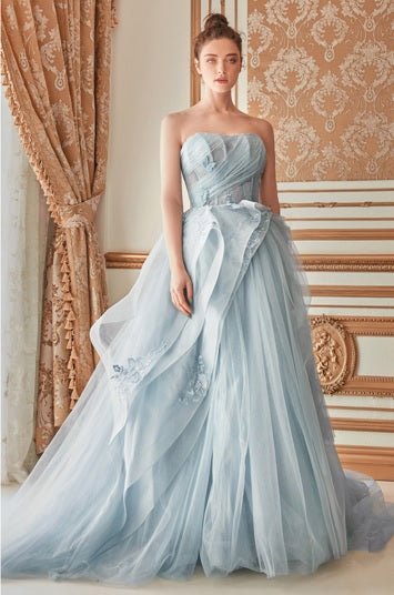 blue dresses on mannequins Ahna Merino Wool Empire Waist Dress