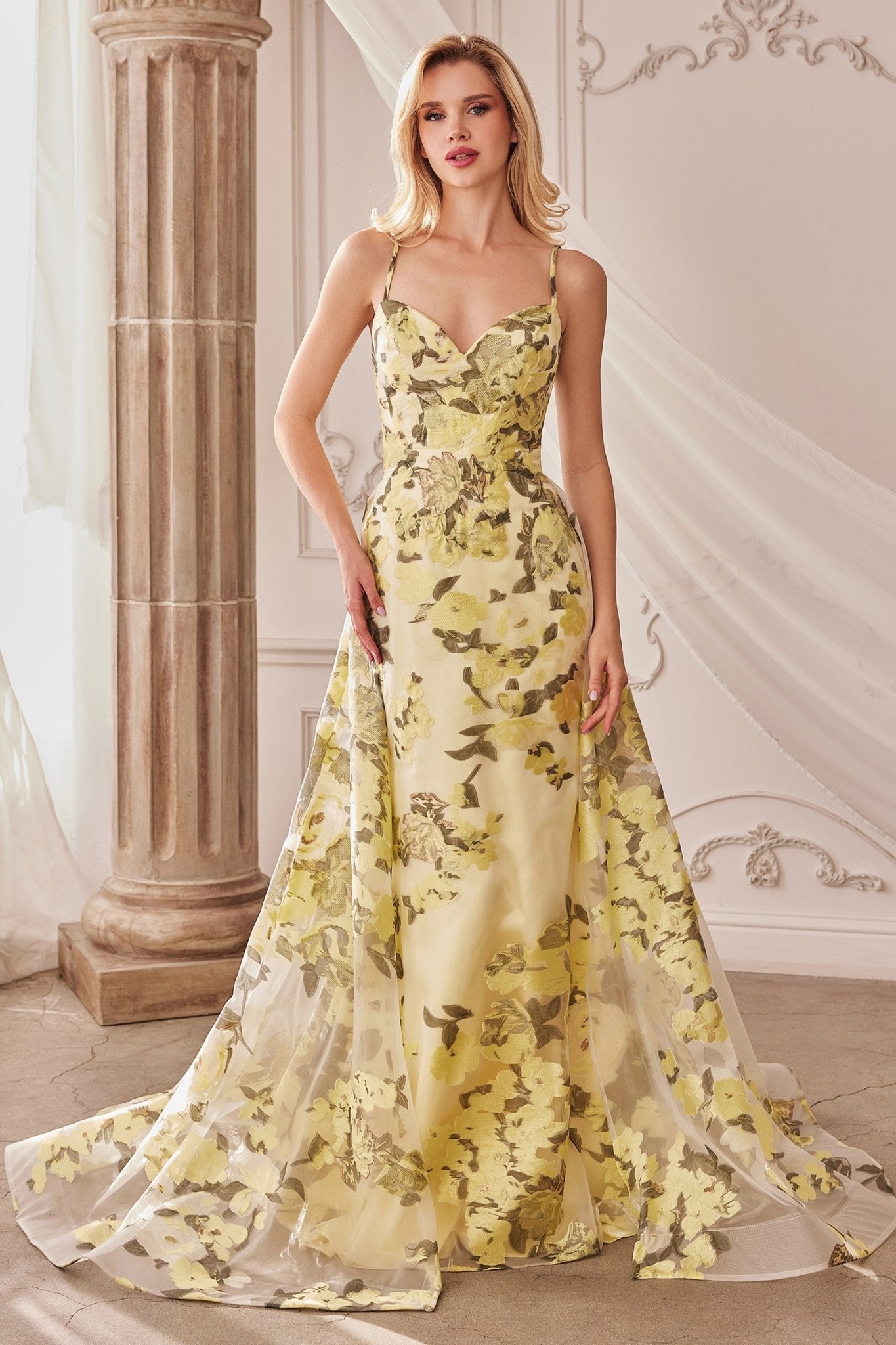 Under The Lemon Tree Fil Coupe Gown | Andrea & Leo Couture Under The Lemon Tree Fil Coupe Gown | Andrea & Leo Couture