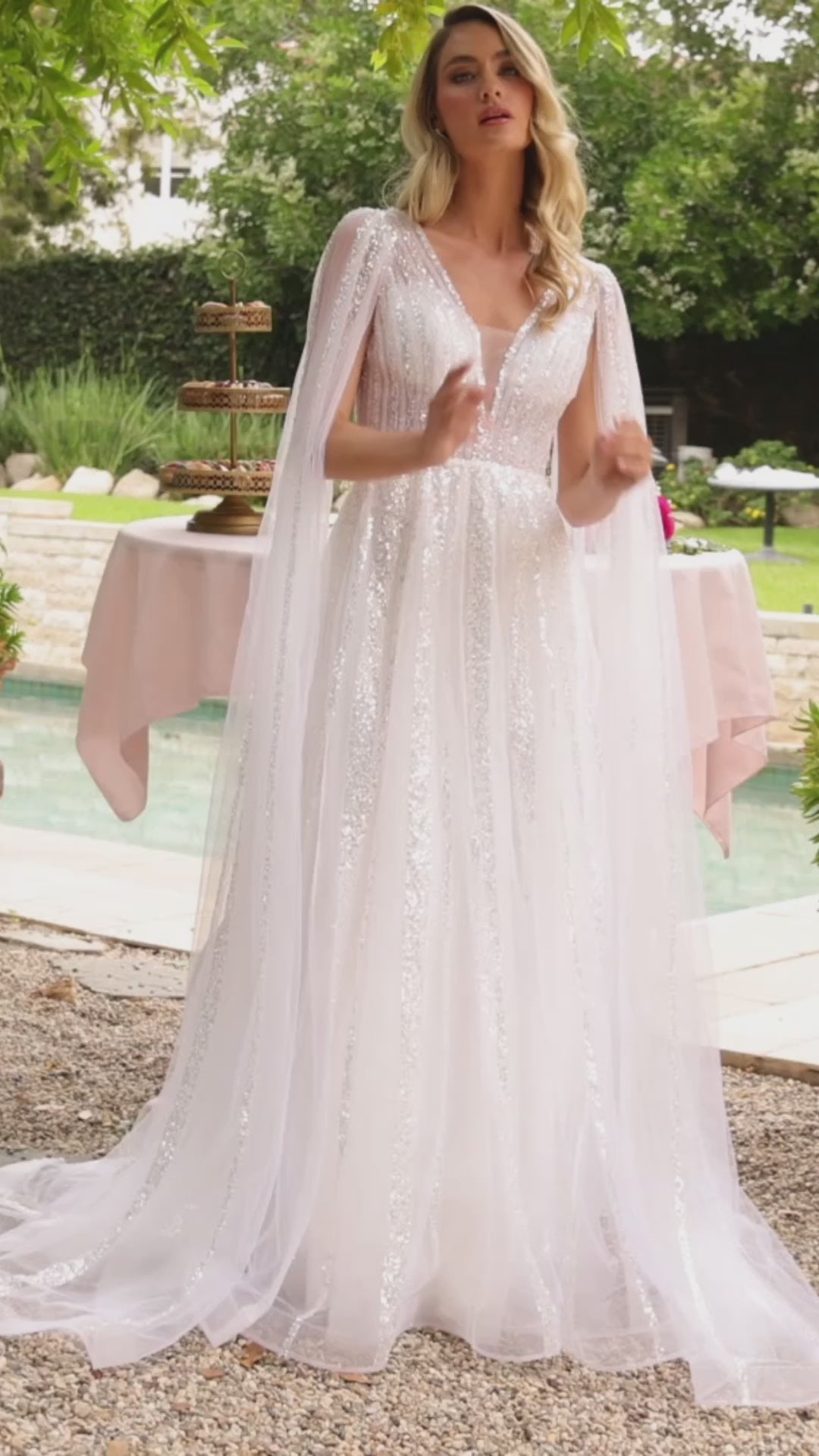 knee length dresses for ladies Square Neck Chiffon Maxi Bridesmaid Dress with Flutter Sleeves main image 1