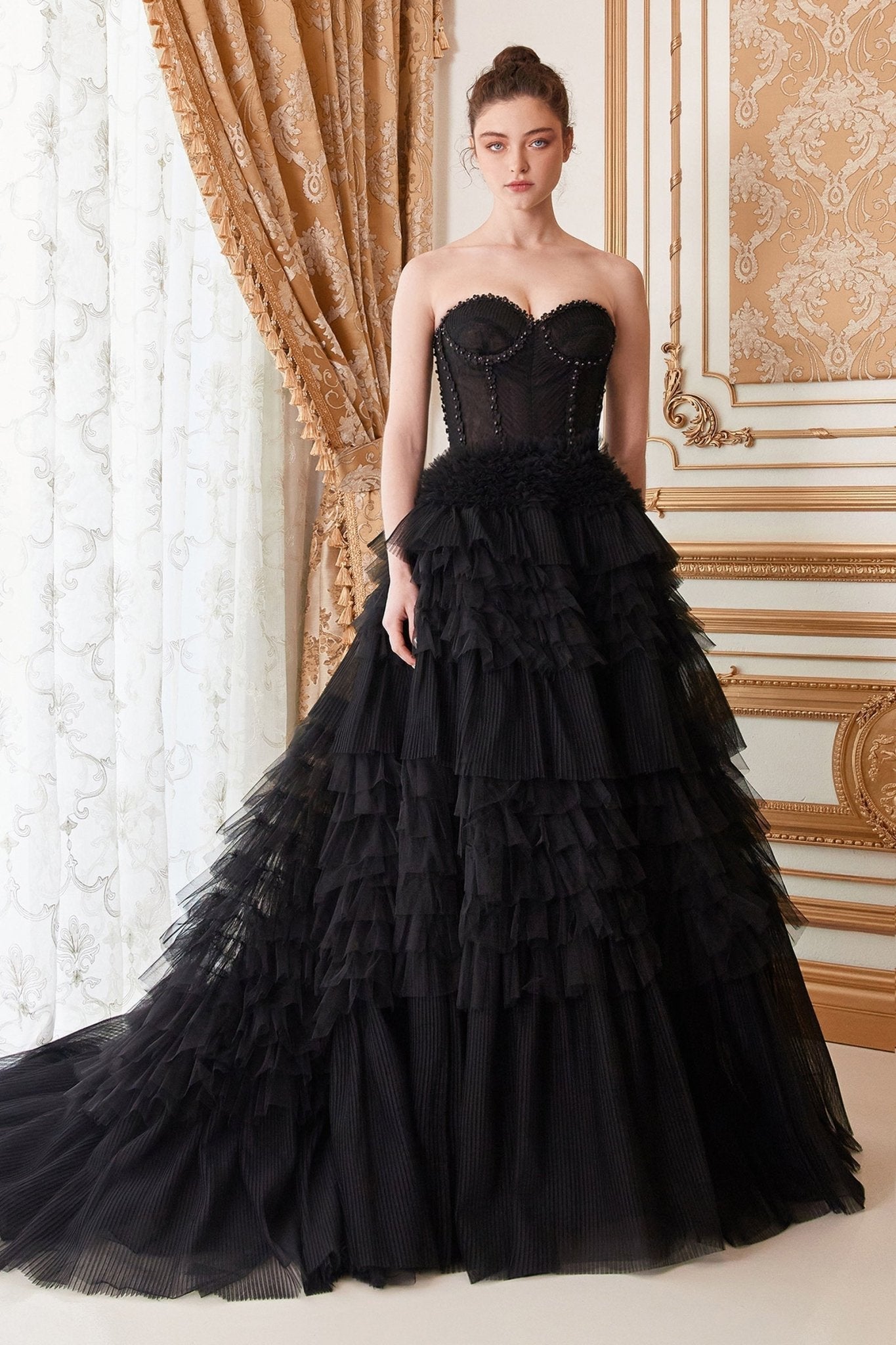 Corset Princessa Ruffle Tulle Ball Gown | Andrea & Leo Couture