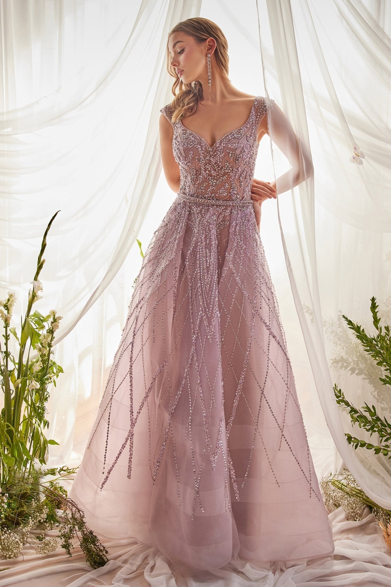 beaded ball gown