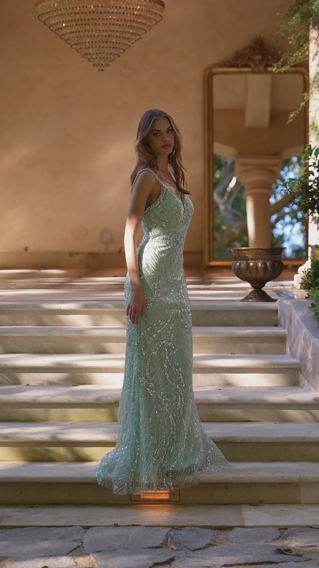 LE’RURE Shoulder ribbon jacquar dress A1488